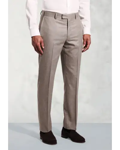 Trousers Brook Taverner Tailored Fit Whitlock Taupe Italian Flannel Suit Trousers-BT-8073AT £135.00