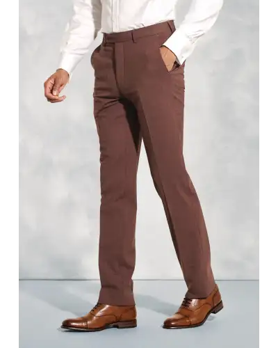 Suit Trousers Brook Taverner Tailored Fit Oliver Rust Melange Wool Blend Suit Trouser-BT-8023B £90.00