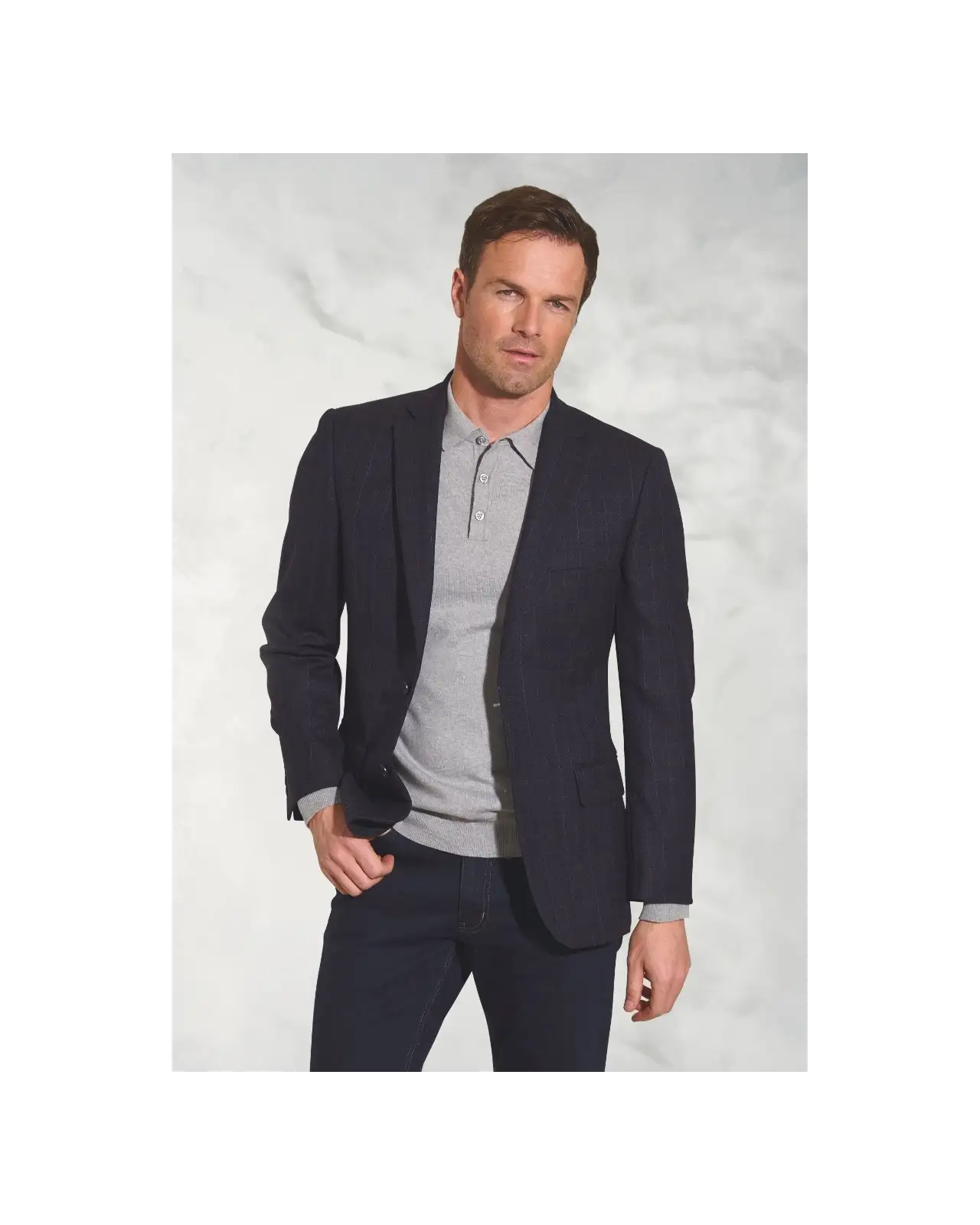 Jackets Brook Taverner Regular Fit Camberley Navy Check Pure New Wool Jacket £179.00