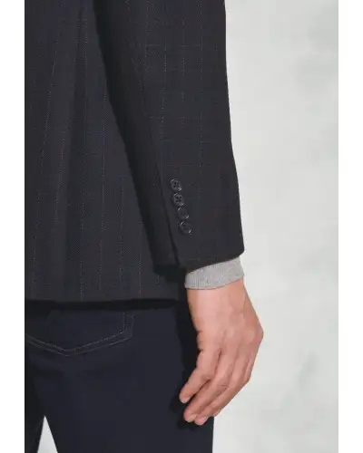 Jackets Brook Taverner Regular Fit Camberley Navy Check Pure New Wool Jacket £179.00