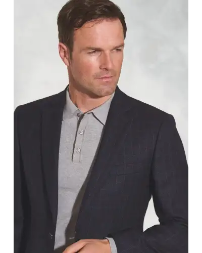 Jackets Brook Taverner Regular Fit Camberley Navy Check Pure New Wool Jacket-BT-5525C £179.00