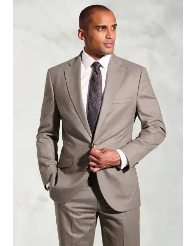 Suit Jackets Brook Taverner Tailored Fit Whitlock Taupe Italian Flannel Suit Jacket £224.00