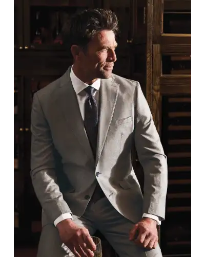 Suit Jackets Brook Taverner Tailored Fit Whitlock Taupe Italian Flannel Suit Jacket-BT-5483AT £224.00