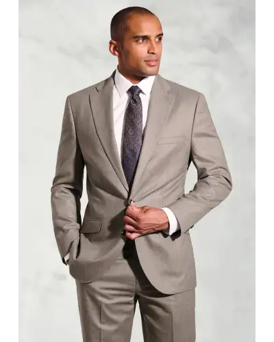 Suit Jackets Brook Taverner Tailored Fit Whitlock Taupe Italian Flannel Suit Jacket-BT-5483AT £224.00