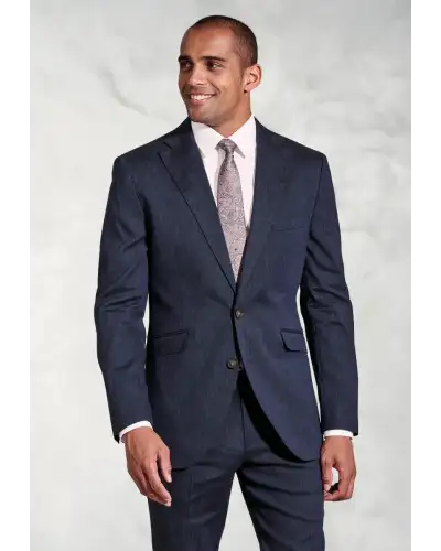 Suit Jackets Brook Taverner Tailored Fit Grant Navy Linen Blend Suit Jacket-BT-5456A £116.00