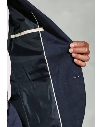 Suit Jackets Brook Taverner Tailored Fit Grant Navy Linen Blend Suit Jacket £116.00