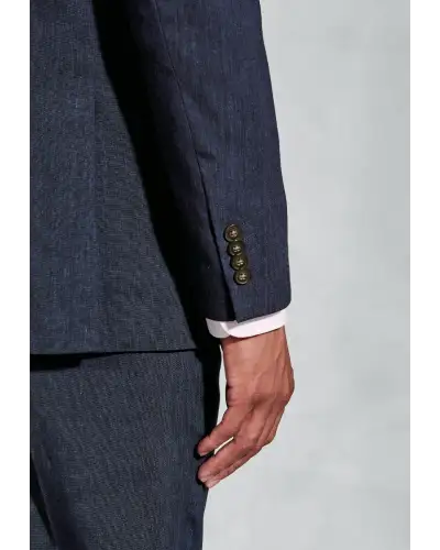 Suit Jackets Brook Taverner Tailored Fit Grant Navy Linen Blend Suit Jacket-BT-5456A £116.00