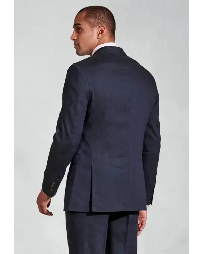 Suit Jackets Brook Taverner Tailored Fit Grant Navy Linen Blend Suit Jacket-BT-5456A £116.00