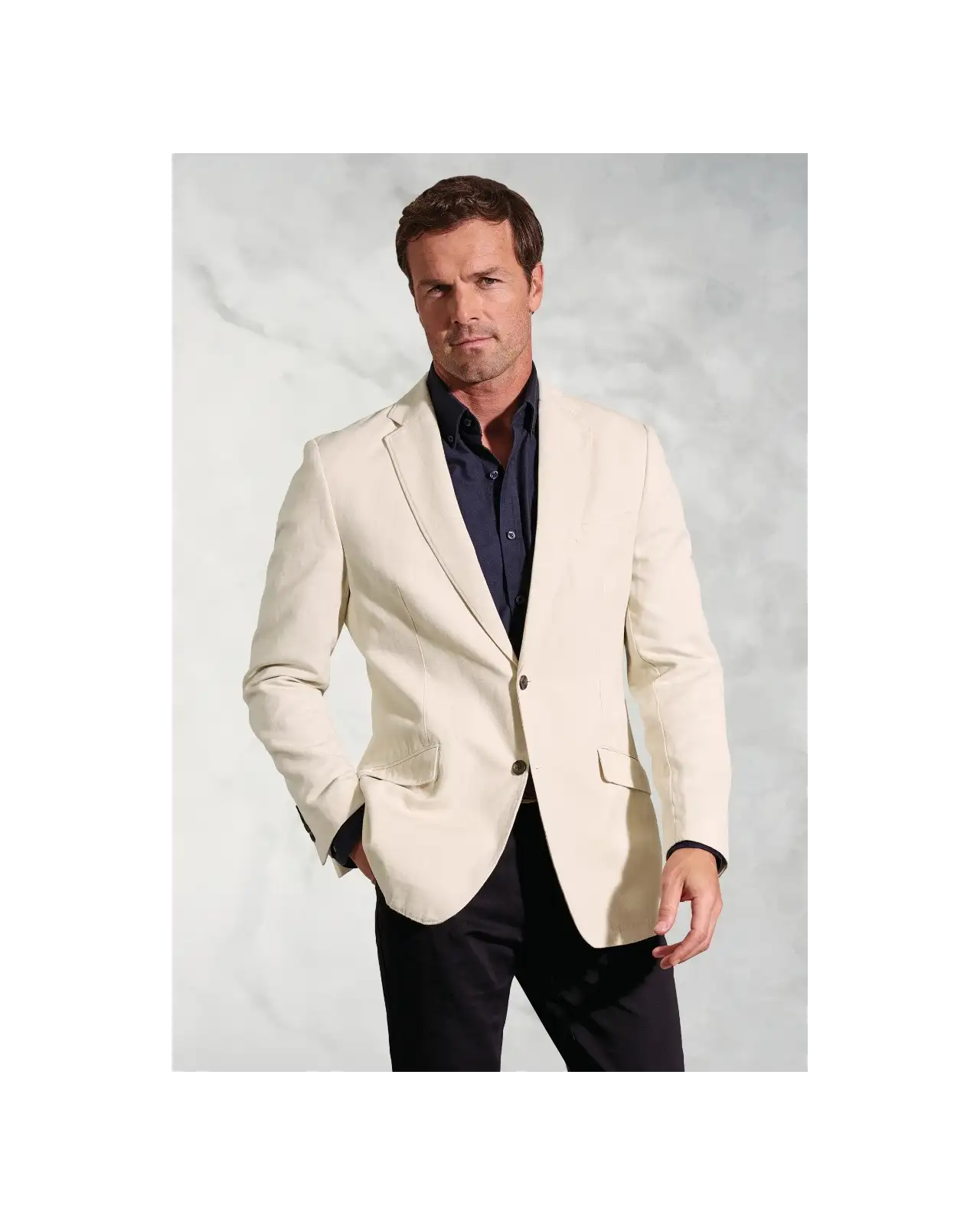 Jackets Brook Taverner Regular Fit Hemsworth Stone Washed Cotton Linen Jacket-BT-5451B £116.00