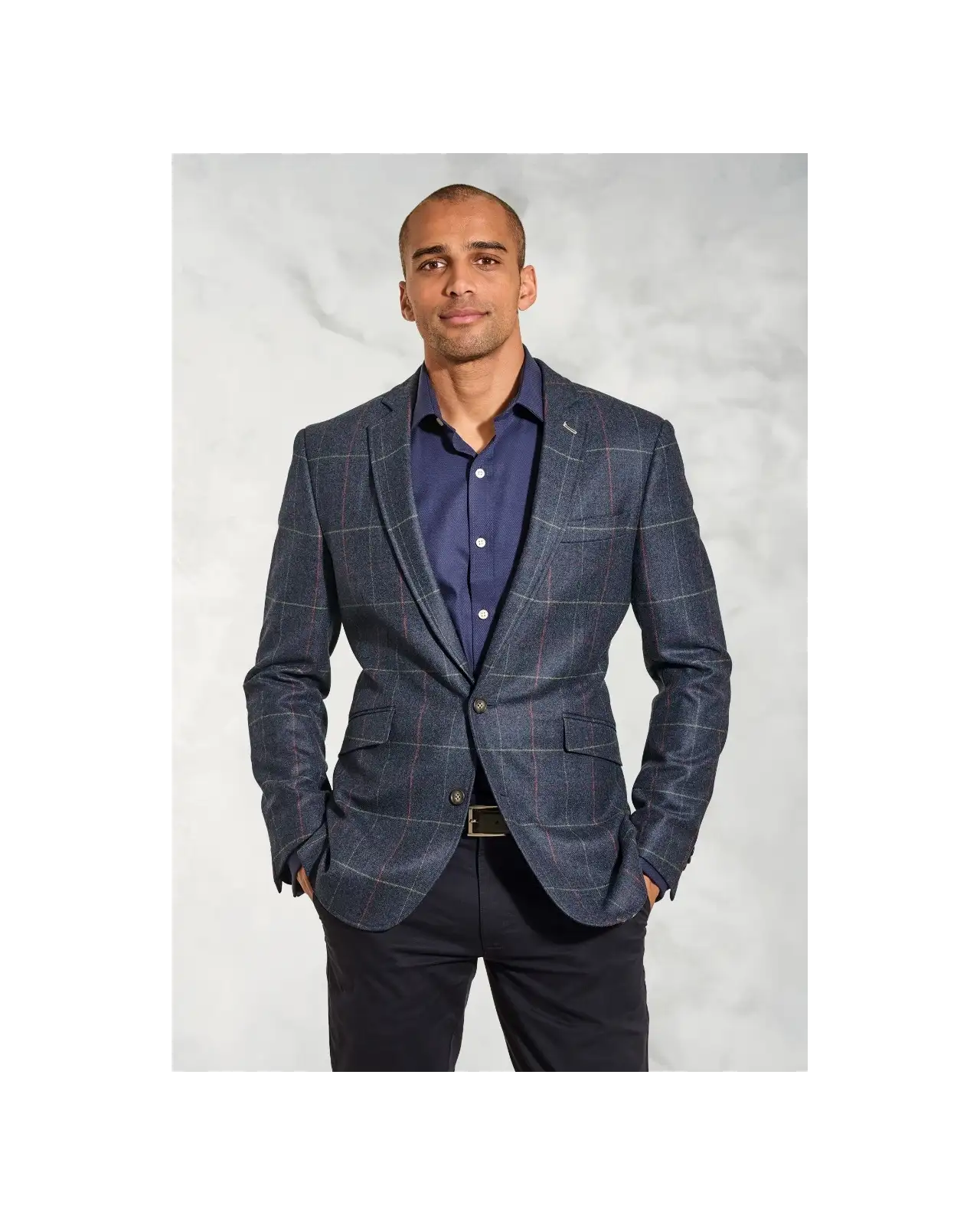 Jackets Brook Taverner Tailored Fit Magnum Navy Check Wool Jacket-BT-3659A £179.00