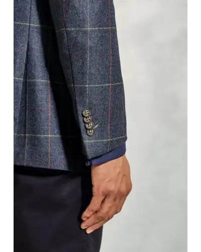 Jackets Brook Taverner Tailored Fit Magnum Navy Check Wool Jacket £179.00