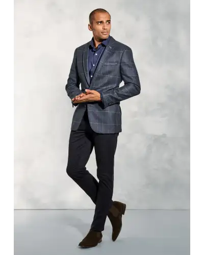 Jackets Brook Taverner Tailored Fit Magnum Navy Check Wool Jacket-BT-3659A £179.00