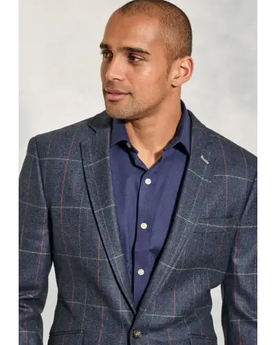 Jackets Brook Taverner Tailored Fit Magnum Navy Check Wool Jacket-BT-3659A £179.00