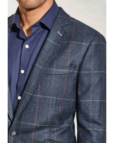 Jackets Brook Taverner Tailored Fit Magnum Navy Check Wool Jacket-BT-3659A £179.00