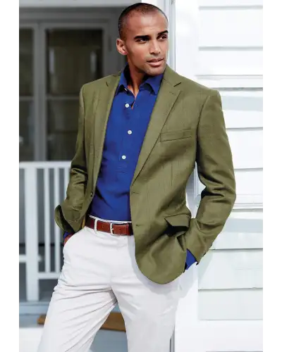 Jackets Brook Taverner Regular Fit Helsinki Olive Check Pure New Wool Tweed Jacket £179.00