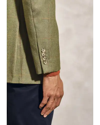 Jackets Brook Taverner Regular Fit Helsinki Olive Check Pure New Wool Tweed Jacket £179.00