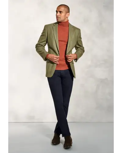 Jackets Brook Taverner Regular Fit Helsinki Olive Check Pure New Wool Tweed Jacket £179.00