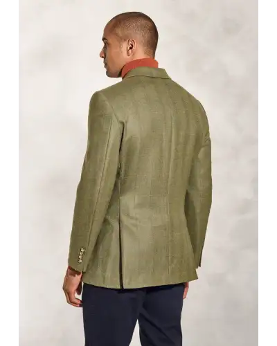 Jackets Brook Taverner Regular Fit Helsinki Olive Check Pure New Wool Tweed Jacket £179.00