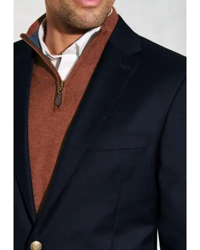 Jackets Brook Taverner Regular Fit Otley Navy Pure New Wool Blazer-BT-3032A £179.00