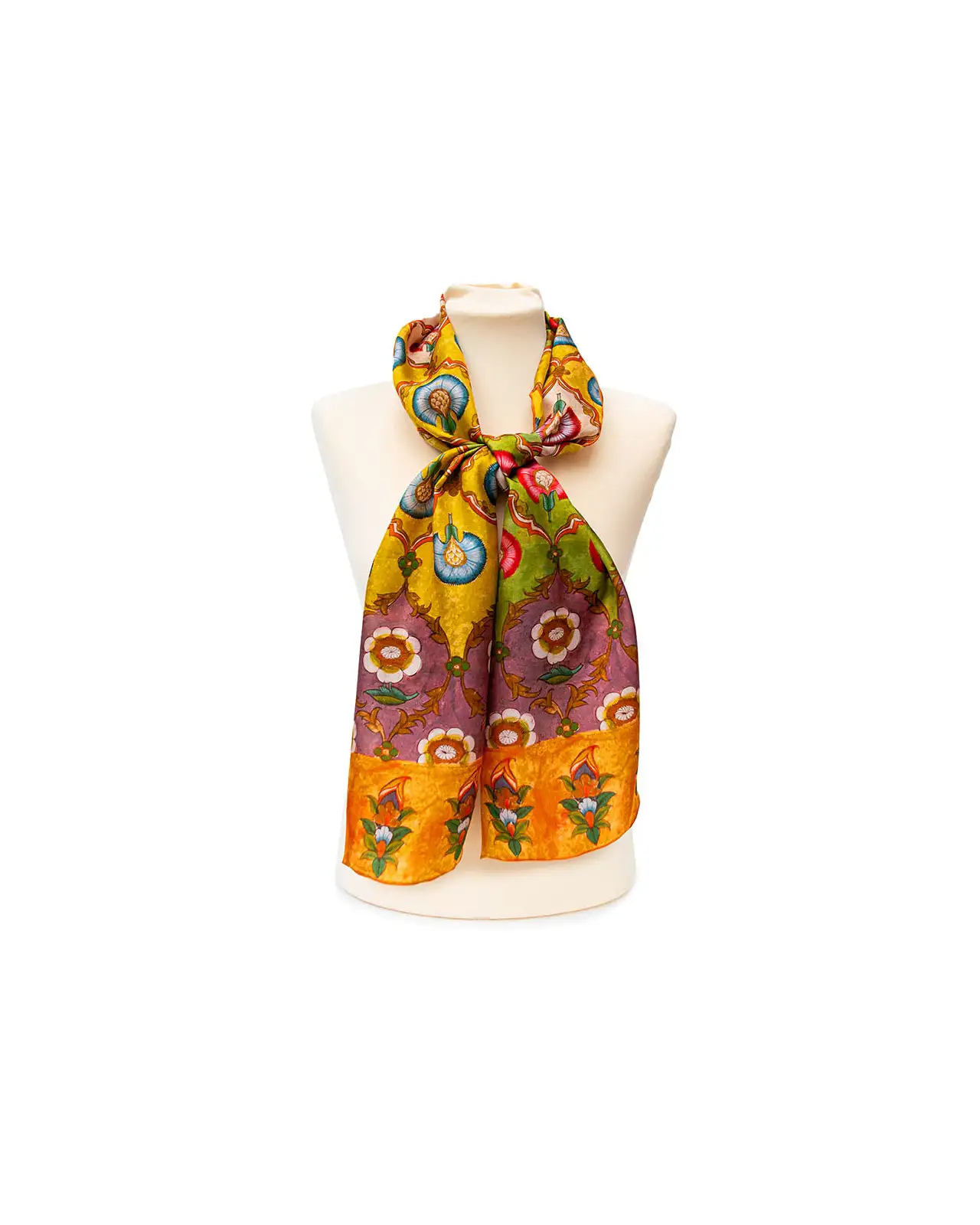 Scarves Fox and Chave Indian Carnations Silk Habotai Scarf £42.00