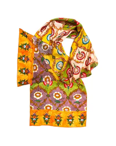 Scarves Fox and Chave Indian Carnations Silk Habotai Scarf £42.00