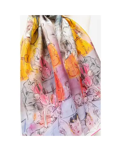 Scarves Fox and Chave Dufy Orchestra Silk Habotai Scarf £42.00