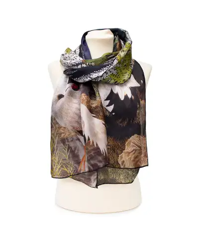 Scarves Fox and Chave Oriental Wisteria Habotai Scarf £50.00