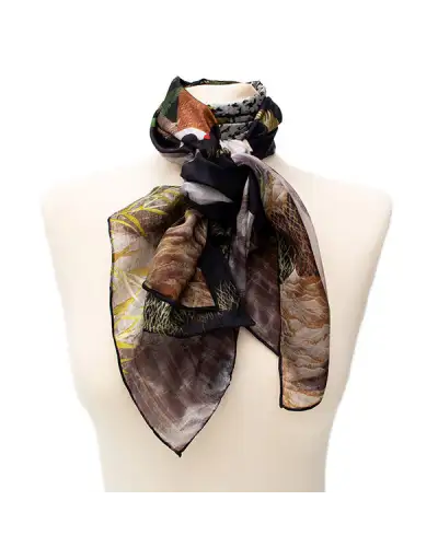 Scarves Fox and Chave Oriental Wisteria Habotai Scarf £50.00