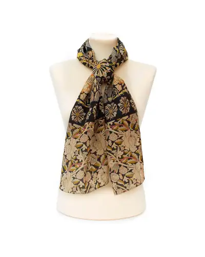 Scarves Fox and Chave Morris Taupe Mix Crêpe De Chine Scarf £45.00