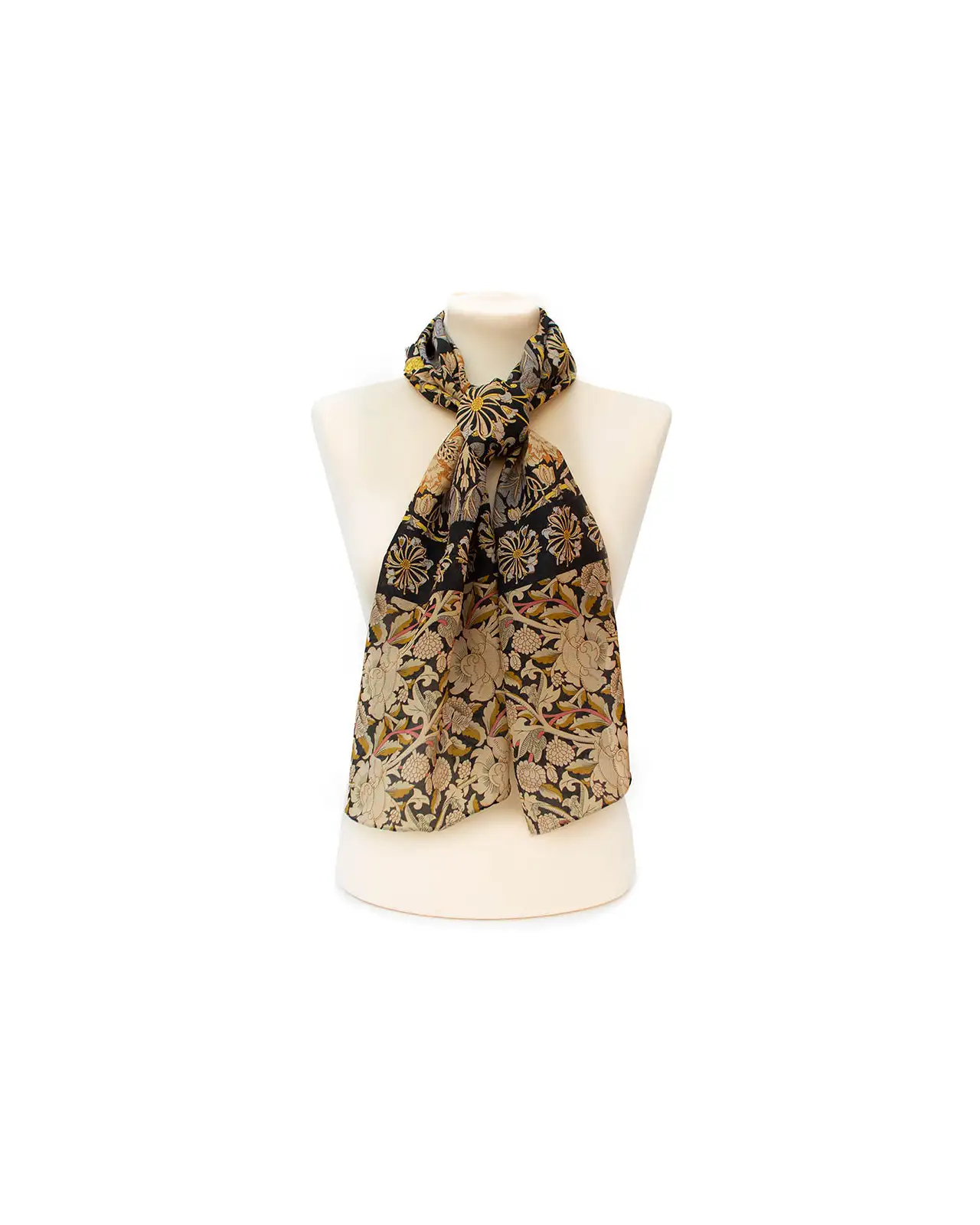Scarves Fox and Chave Morris Taupe Mix Crêpe De Chine Scarf £45.00