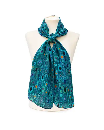 Scarves Fox and Chave Klimt Turquoise Crêpe De Chine Scarf £45.00