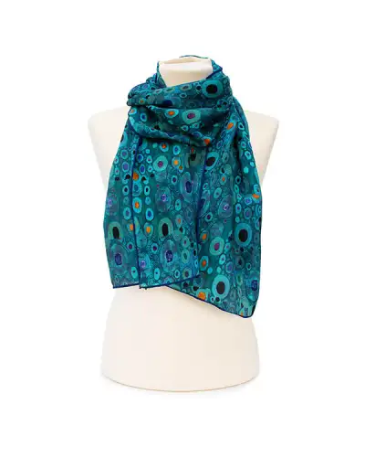 Scarves Fox and Chave Klimt Turquoise Crêpe De Chine Scarf £45.00
