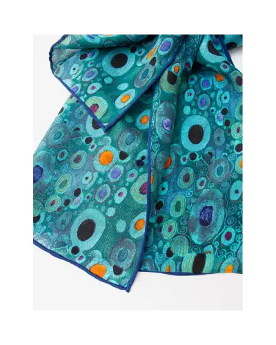 Scarves Fox and Chave Klimt Turquoise Crêpe De Chine Scarf £45.00
