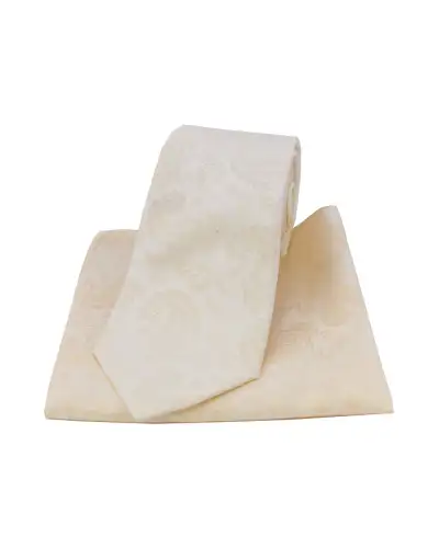 Silk Hankies Soprano Ties Soprano Ivory Paisley Silk Tie And Pocket Square-ST-TPSWS1129 £34.00