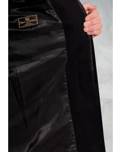 Overcoats Brook Taverner Bond Black Wool Cashmere Overcoat-BT-9760C £269.00