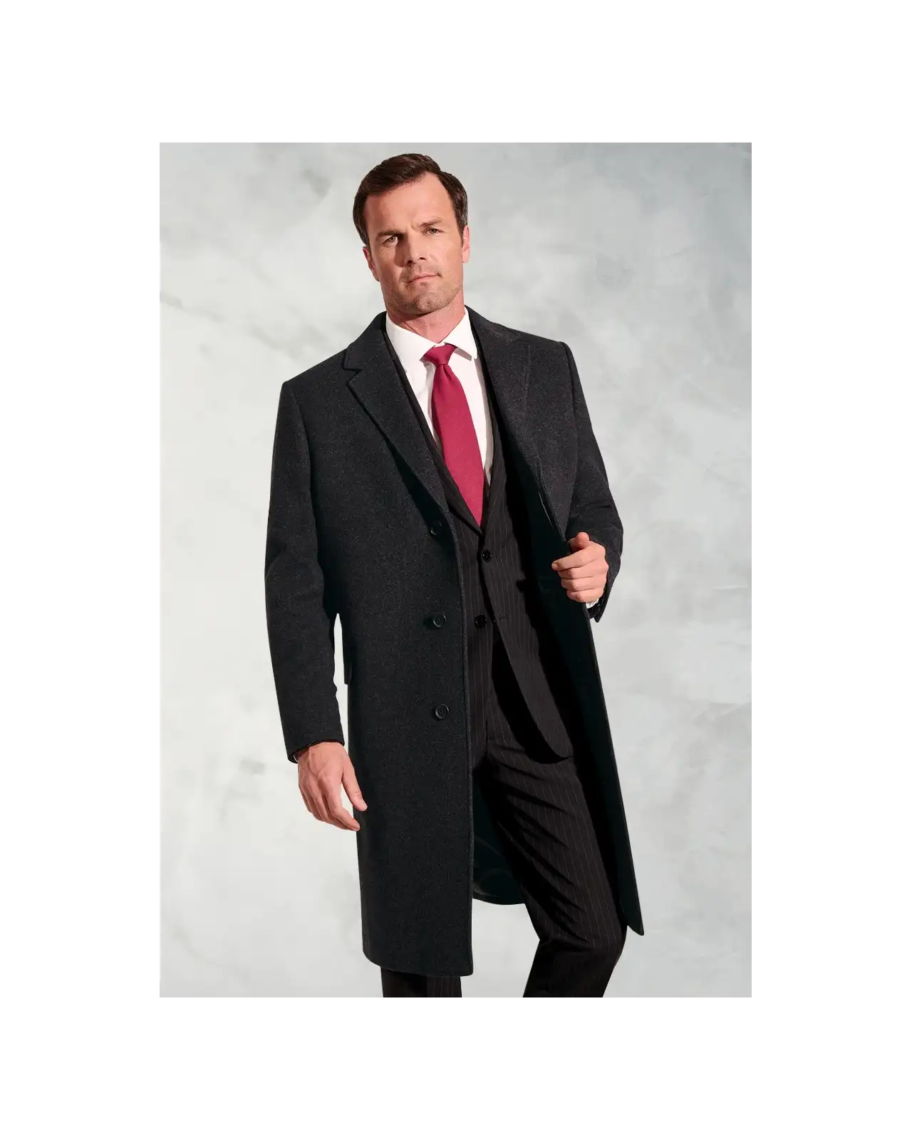 Overcoats Brook Taverner Bond Grey Wool Cashmere Overcoat-BT-9760A £269.00
