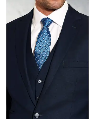 Suit Jackets Brook Taverner Tailored Fit Wells Navy Wool Blend Suit Jacket-BT-5286A £134.00