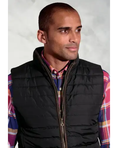 Gilets Brook Taverner Tampa Black Quilted Puffer Gilet-BT-4370D £62.00