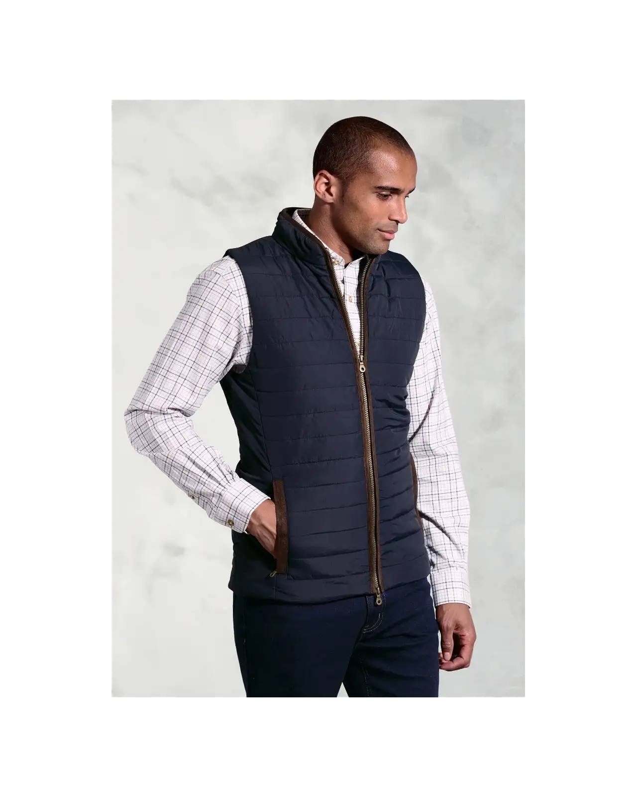 Gilets Brook Taverner Tampa Navy Quilted Puffer Gilet-BT-4370A £62.00