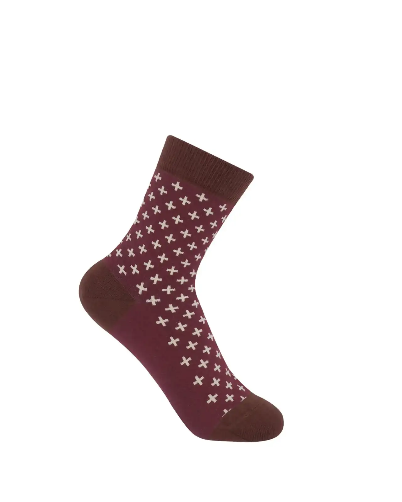 Women PEPER HAROW Crosslet Womens Socks - Maroon £15.00