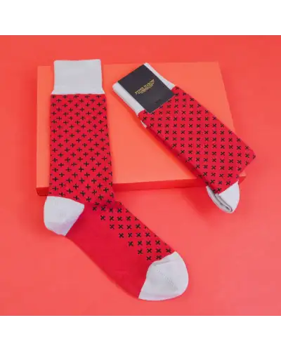 Men PEPER HAROW Crosslet Mens Socks - Red £16.00