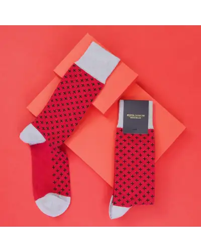 Men PEPER HAROW Crosslet Mens Socks - Red £16.00