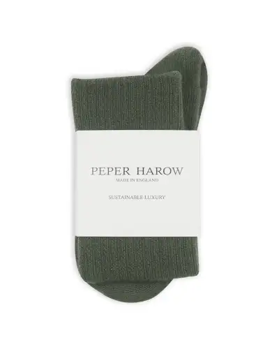 Men PEPER HAROW Mens Wool Boot Socks - Olive-PH-8607638192302 £22.00