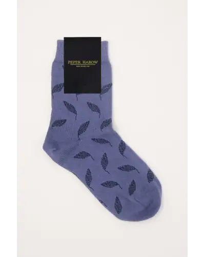 Women PEPER HAROW Leaf Womens Socks - Navy £15.00