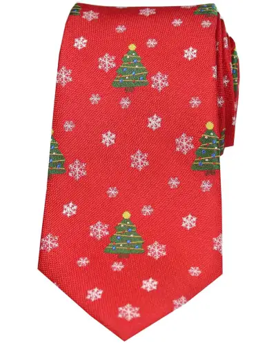 Silk Ties Soprano Ties Red Christmas Themed Woven Silk Tie £14.00