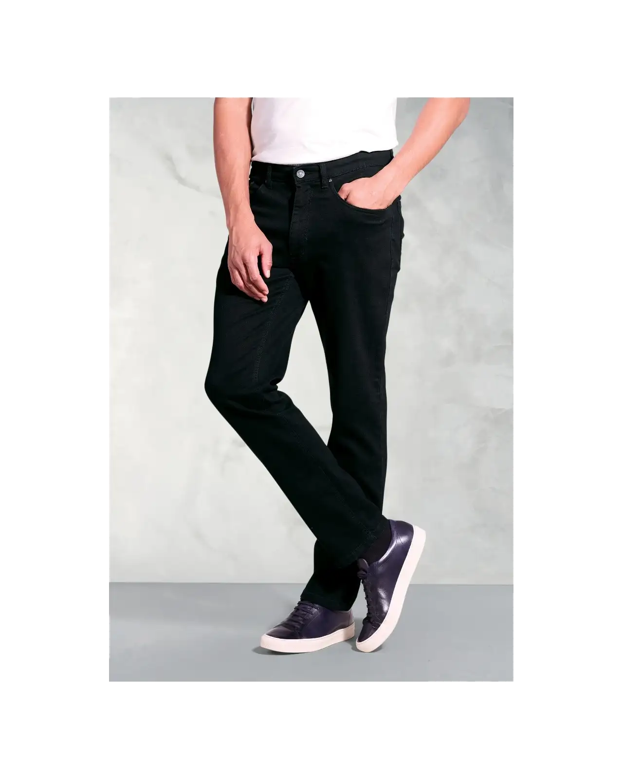 Fit Trousers Brook Taverner Regular Fit Douglas Black Denim Jeans-BT-8957D £54.00