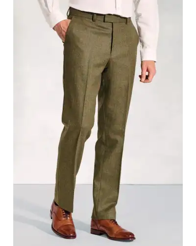 Suit Trousers Brook Taverner Regular Fit Dalton Olive Check Wool Suit Trousers £90.00