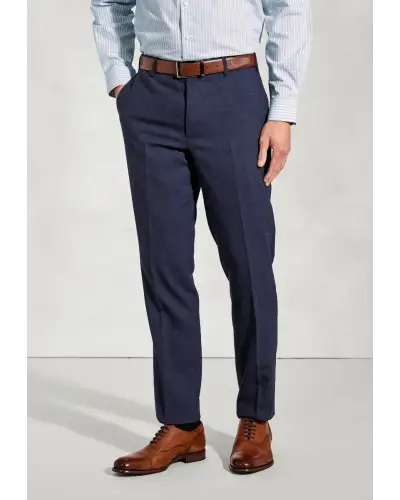 Suit Trousers Brook Taverner Tailored Fit Mckellen Navy Linen Blend Suit Trouser-BT-8046B £72.00