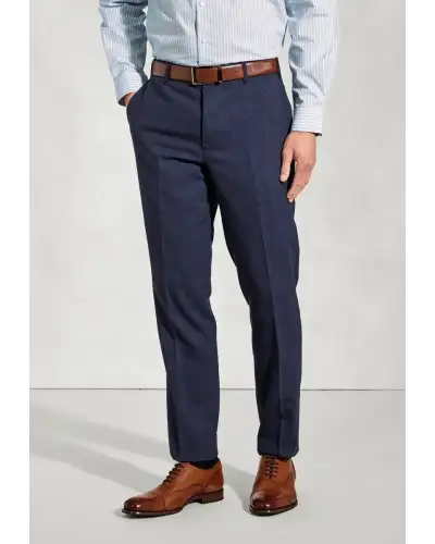 Suit Trousers Brook Taverner Tailored Fit Mckellen Navy Wool Linen Blend Suit Trousers £63.00