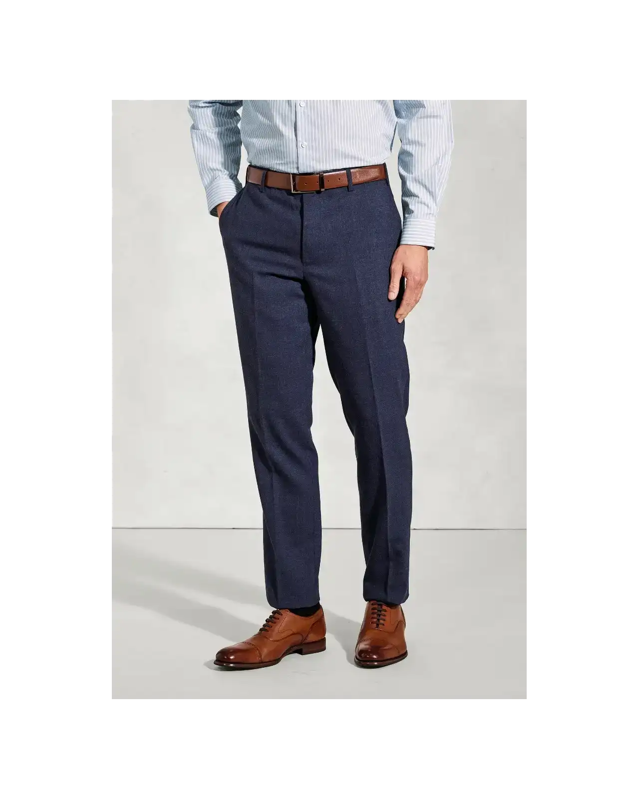 Suit Trousers Brook Taverner Tailored Fit Mckellen Navy Wool Linen Blend Suit Trousers £63.00
